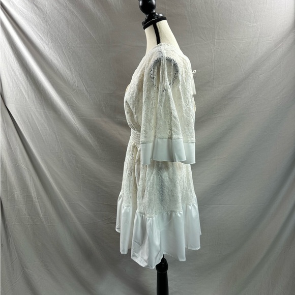 Boho Lace Batwing Sleeve Shirred Waist Dress - Picture 7 of 8